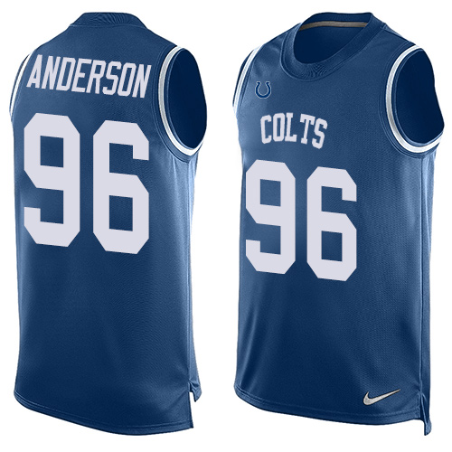 Men's Limited Henry Anderson Nike Jersey Royal Blue - #96 Player Name & Number Tank Top NFL Indianapolis Colts